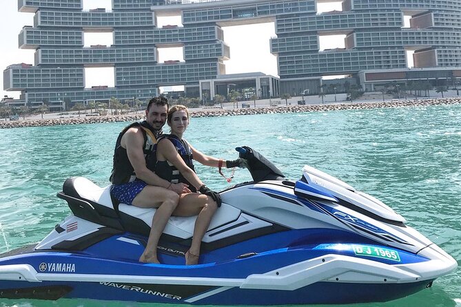 1 hour Jetski Tour - Burj Al Arab and Royal Atlantis - Leaving Po Marinas Harbor on a Yamaha jetski