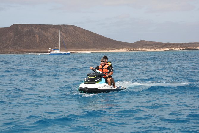 120 min Jet Ski South Route - A small group with a guide boat