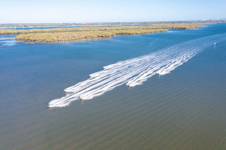 2.5-Hour Ultimate Jet Ski Safari to North Stradbroke Island - The mangrove passages and floodplains