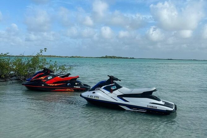 4-Hour Guided Jet Ski Tour to Secret Beach, San Pedro, Belize - The shallow sandbar near Secret Beach