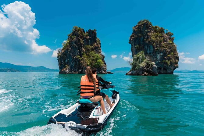 4 Hours and 50km Jet Ski Tour to 6 Phuket Islands - Rang Island, beach time, and the first swim