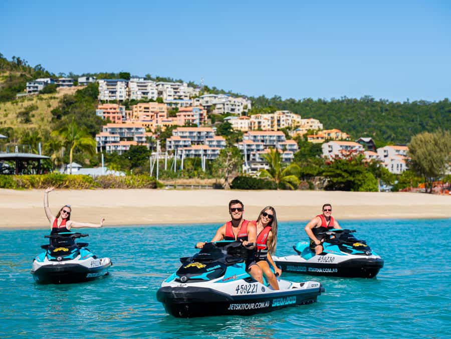 Airlie Beach: Airlie Adventure Jet Ski Tour - Learning to handle the Sea-Doo
