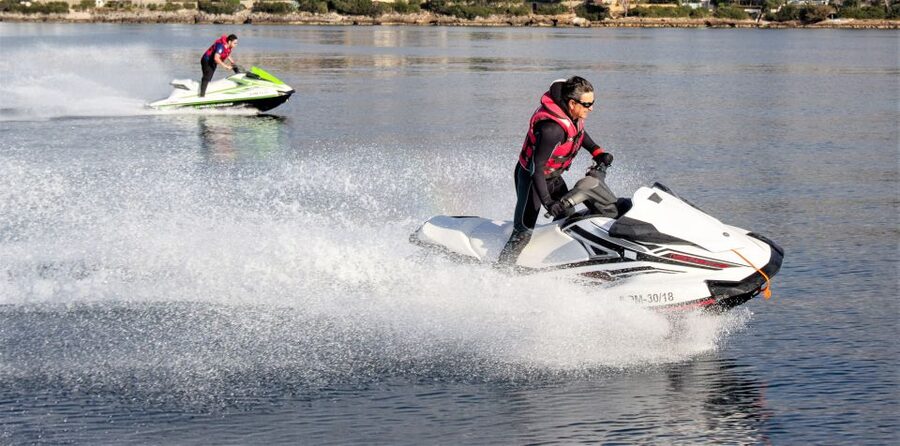 Alcudia: Aucanada Beach Jet Ski Trip - Setting off from Alcudia harbour