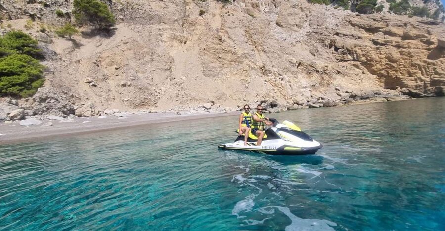 Alcudia: Aucanada Beach Jet Ski Trip - The Aucanada stop for swimming and snorkeling