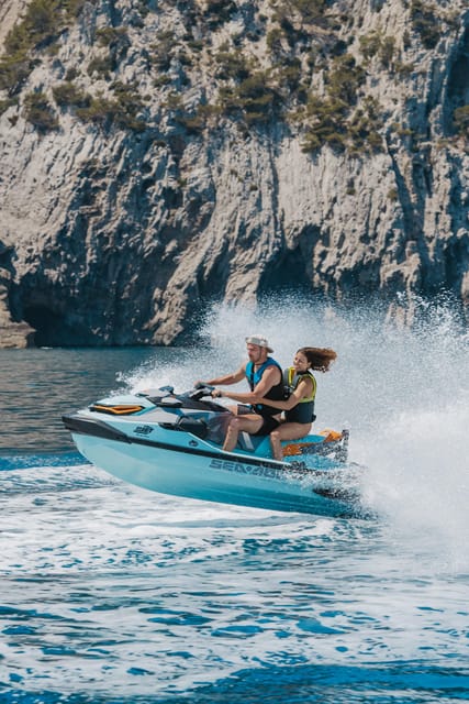 Alcudia: Jet Ski Tour to Lighthouse Island with photos - Alcudia Bay from the seat of a jet ski