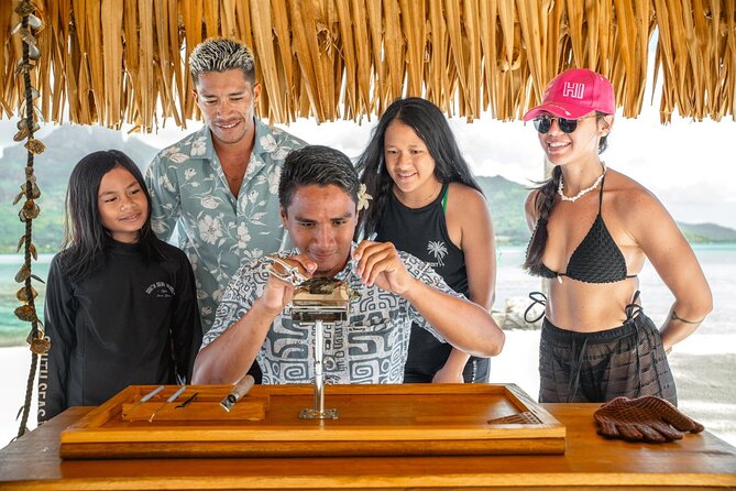 Bora Bora Island Tour By JET SKI - The motu break with fruit, coconut, and drinks