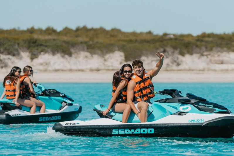 Can Picafort: Guided Playa de Muro Jet Ski Tour with Photos - Leaving Can Picafort for open water