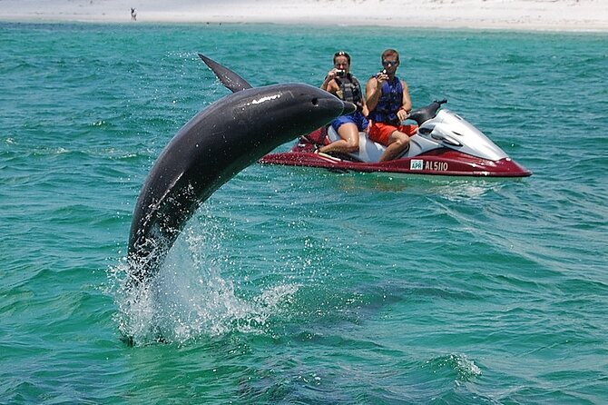 Crab Island Dolphin Jet Ski Adventure - Riding through Santa Rosa Sound toward Crab Island