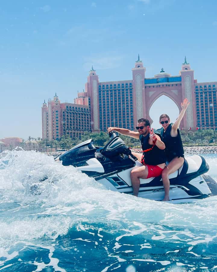 Dubai: Burj Al Arab Jetski Tour - Riding from the harbor toward the Burj Al Arab