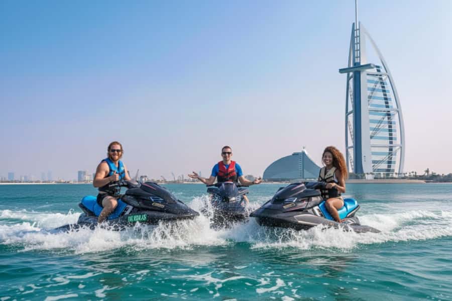 Dubai: Jetski, Burj Khalifa, Burj Al Arab, Juice, & Photos - Leaving Fishing Harbor 1 for the open water