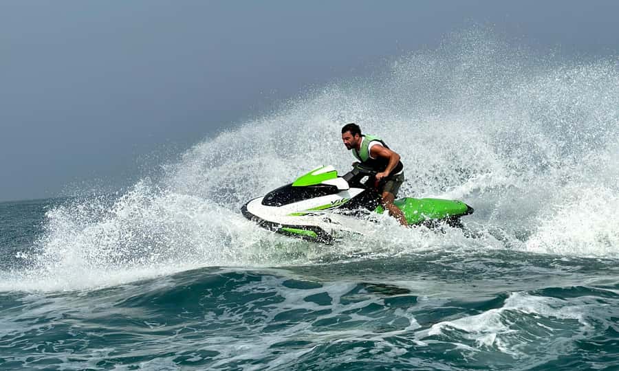 Dubai: Jetski Tour to Dubai Eye, JBR, Palm & Burj Al Arab - JBR Beach and the best chance to play
