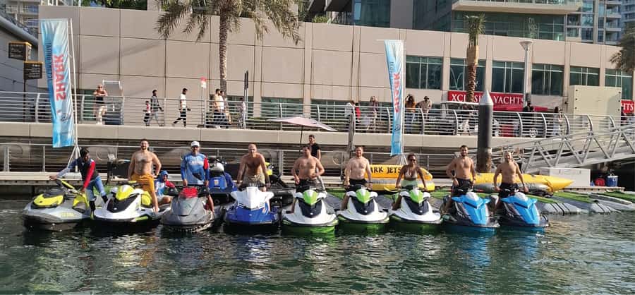 Dubai: Jetski Tour to Dubai Eye, JBR, Palm & Burj Al Arab - Ain Dubai and Bluewaters Island from the sea