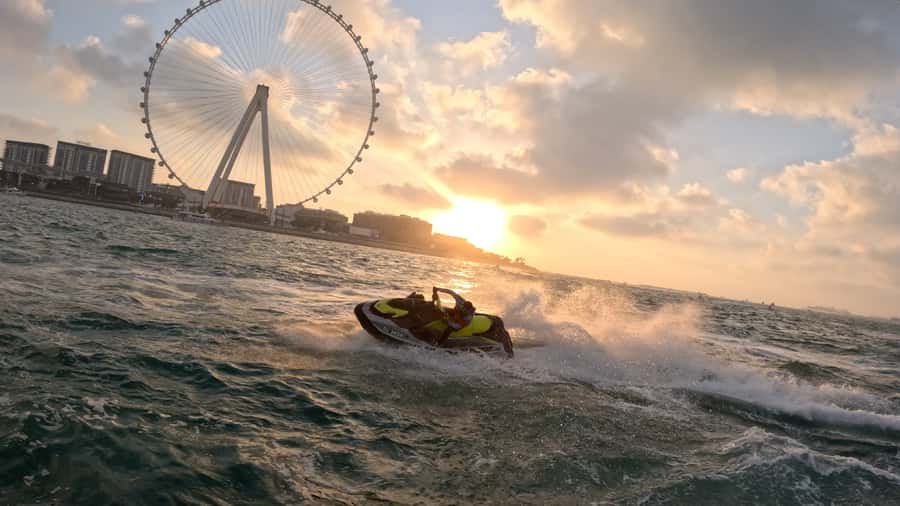 Dubai: Sunrise Jetski Tour with Guide and Photos - JBR from the open water