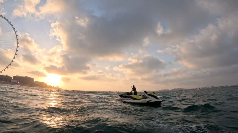 Dubai: Sunrise Jetski Tour with Guide and Photos - Ain Dubai and Bluewaters Island by jetski