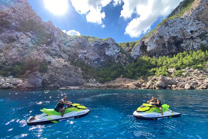 Excursion to Es Vedrá Island by Jet Ski From San Antonio - The Es Vedrá stop: swim, snorkel, and switch drivers