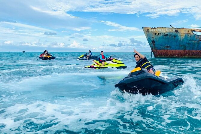 FAMOUS SHIPWRECK, Tiki Bar & Iguana Island Private Jet Ski Tour - The value of $478.99 for up to two people