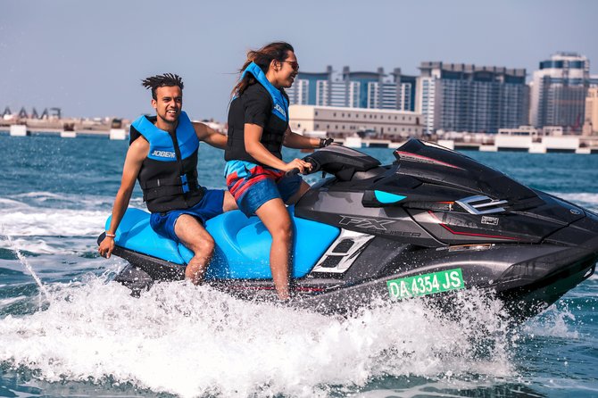 Fastest Jet Ski with Dubai Skyline, Burj Al Arab Views and Juice - Water, lockers, life jackets, and fresh juice