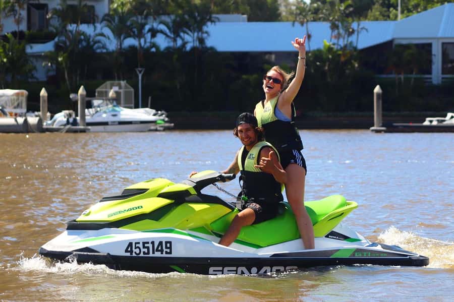 Gold Coast: 1-Hour Jet Ski Ride -No slow zones + Free Photos - From calm canals to open water