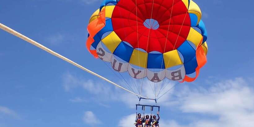 jet ski and water activity in bali - Parasailing Views Above the Bali Coast