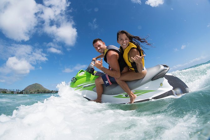 Jet Ski Ride Maunalua Bay. Tandem-2 people ride-price per person - Price and what you actually receive for $80.77