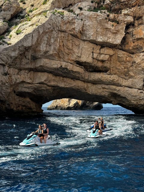 Jet Ski to Margaritas Islands from San Antonio - No License - Reaching Ses Margalides and its natural arch