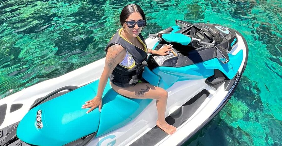 JET SKI TOUR TO Cala Salada FROM Puerto de San Antonio - Cala Salada from the water
