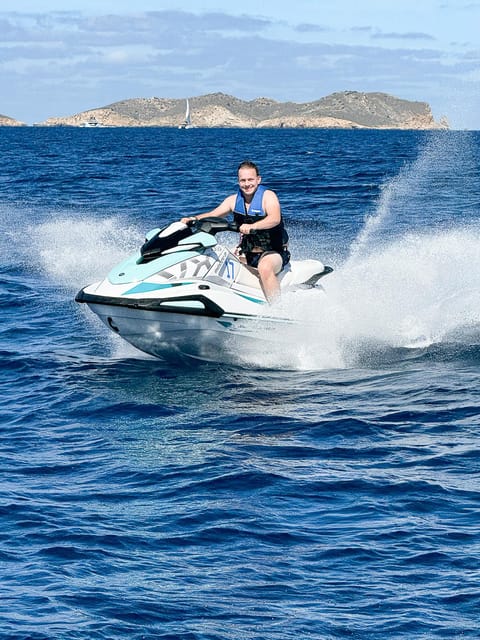 Jet Ski Trip to Cala Comte from San Antonio No license - Following the coast toward Cala Comte
