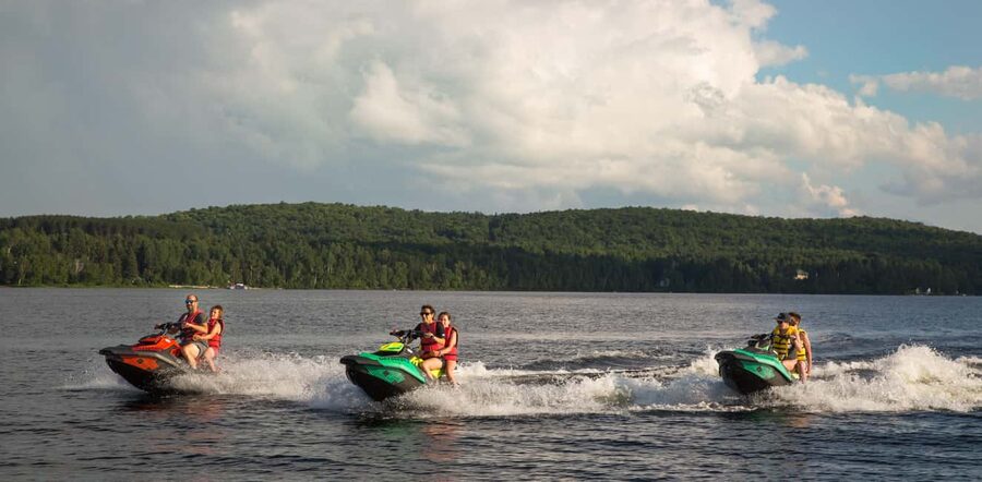 Laurentians: Jetski experience - Arriving at the church and beach