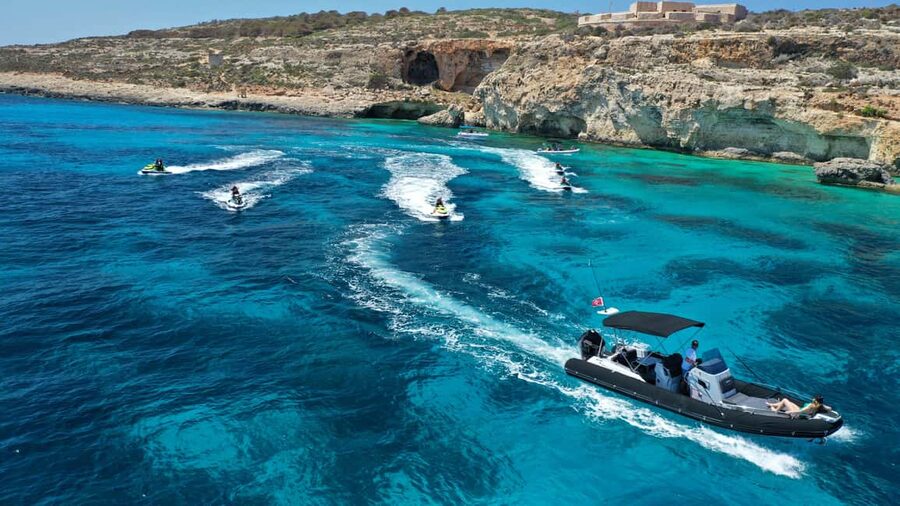 Mellieha: Comino & Blue Lagoon Jet Ski Safari Tour - Comino Arch, Santa Maria Battery, and Elephant Rock