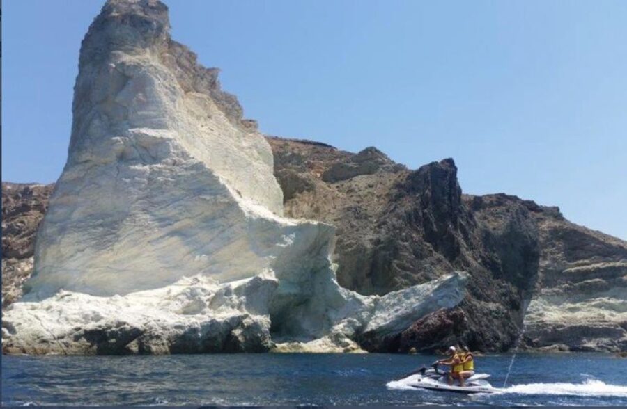 Perivolos: Private South Coast Discovery on a Jet Ski - Swimming at Mesa Pigadia