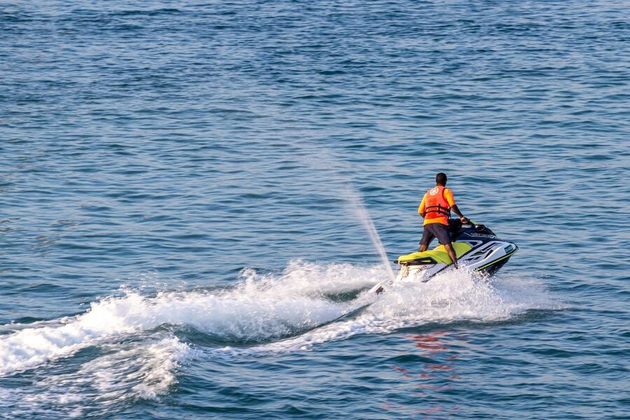 Perivolos: Private South Coast Discovery on a Jet Ski - The run toward Vlyhada and Red Beach