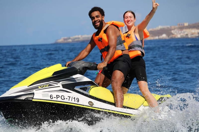 Puerto Colón: Tenerife Coast Jet Ski Tour with Photos - The five-minute swim stop