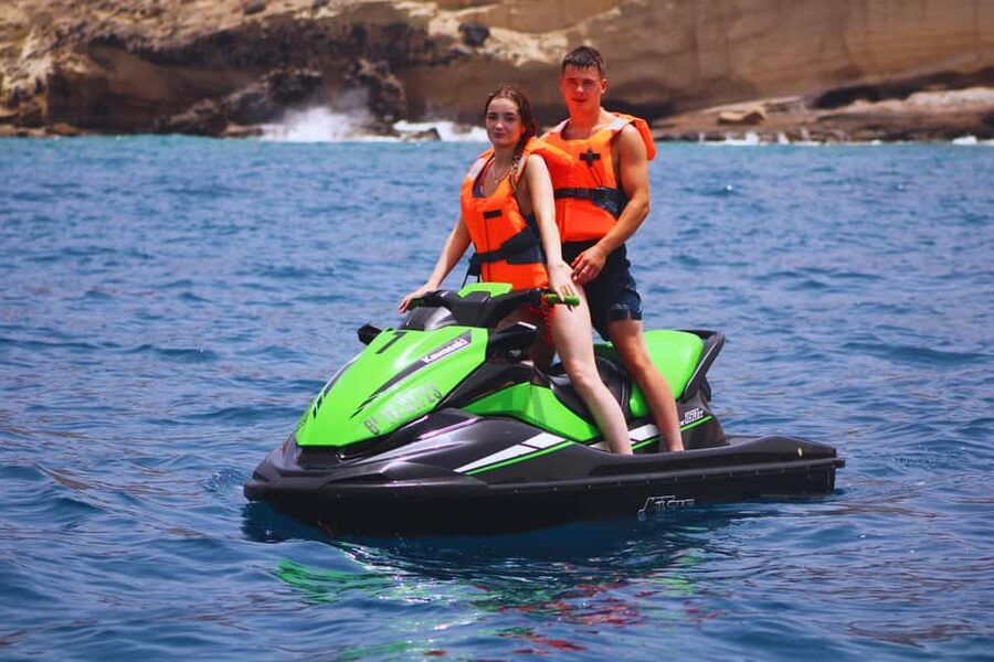 Puerto Colón: Yamaha Jet Ski Tour Along Tenerife's Coast - A five-minute secret stop for swimming and photos