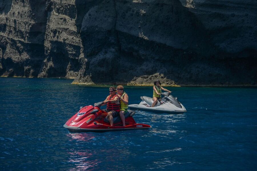 Santorini:Volcanic Beaches Cruise With Jet Ski - White Beach and a sharper change in scenery